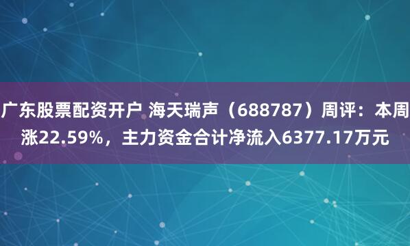广东股票配资开户 海天瑞声（688787）周评：本周涨22.59%，主力资金合计净流入6377.17万元